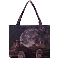 In The Cosmos Moon Sci-fi Space Sky Mini Tote Bag by Cendanart