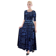Doctor Who Tardis Half Sleeves Maxi Dress by Cendanart