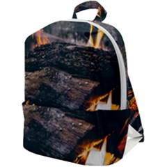 Wood Fire Camping Forest On Zip Up Backpack by Bedest