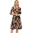 Graphic Pattern Rubiks Cube Classy Knee Length Dress View1