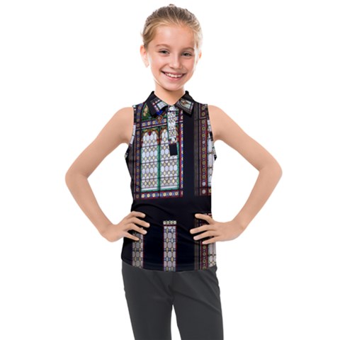 Stained Glass Window Krotoszyn Kids  Sleeveless Polo T-shirt by Cendanart