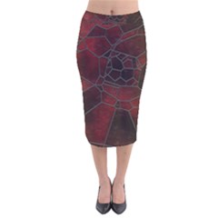 Mosaic Glass Glass Mosaic Colorful Velvet Midi Pencil Skirt by Cendanart