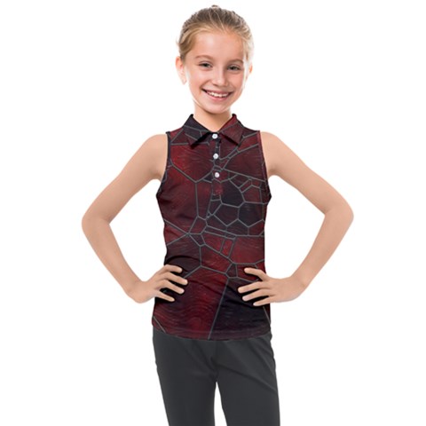 Mosaic Glass Glass Mosaic Colorful Kids  Sleeveless Polo T-shirt by Cendanart