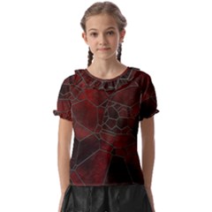 Mosaic Glass Glass Mosaic Colorful Kids  Frill Chiffon Blouse by Cendanart