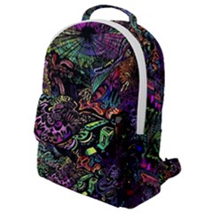 Psychodelic Absract Flap Pocket Backpack (small) by Bedest
