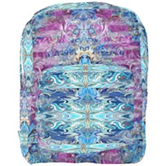 Magenta On Cobalt Arabesque Full Print Backpack by kaleidomarblingart
