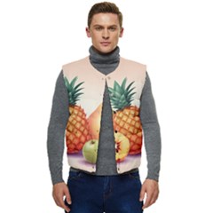 Fruit Pattern Apple Abstract Food Men s Button Up Puffer Vest	 by Proyonanggan