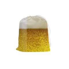 Light Beer Texture Foam Drink In A Glass Drawstring Pouch (medium) by Cemarart
