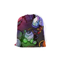 Graffiti Corazones Kingdom Saga Super Drawstring Pouch (medium) by Cemarart