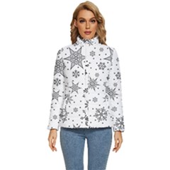 Snowflake-icon-vector-christmas-seamless-background-531ed32d02319f9f1bce1dc6587194eb Women s Puffer Bubble Jacket Coat by saad11
