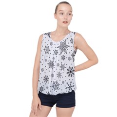 Snowflake-icon-vector-christmas-seamless-background-531ed32d02319f9f1bce1dc6587194eb Bubble Hem Chiffon Tank Top by saad11