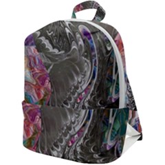Wing On Abstract Delta Zip Up Backpack by kaleidomarblingart