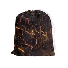 Cube Forma Glow 3d Volume Drawstring Pouch (xl) by Bedest