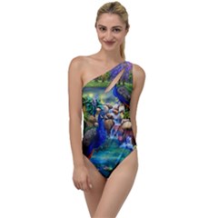 Peacocks In Garden To One Side Swimsuit by Ndabl3x