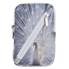 White Peacock Bird Belt Pouch Bag (large) by Ndabl3x
