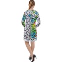 Brain Mind Psychology Idea Drawing Short Overalls Long Sleeve Hoodie Dress View2