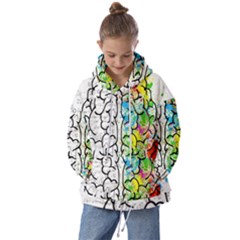 Brain Mind Psychology Idea Drawing Short Overalls Kids  Oversized Hoodie by Azkajaya
