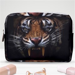 Tiger Angry Nima Face Wild Make Up Pouch (medium) by Cemarart