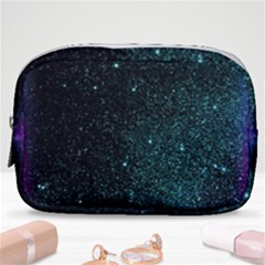 Abstract Effect Gold Led Light Pink Purple Red Make Up Pouch (small) by Cemarart