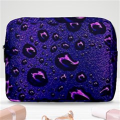 Purple Waterdrops Water Drops Make Up Pouch (large) by Cemarart
