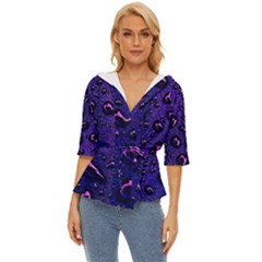 Purple Waterdrops Water Drops Lightweight Drawstring Hooded Top by Cemarart
