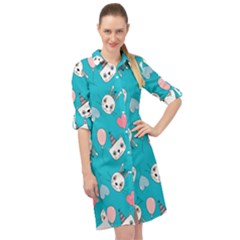 Cat Bunny Long Sleeve Mini Shirt Dress by Grandong