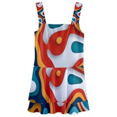 Colors Pastel Patterns Kids  Layered Skirt Swimsuit by Grandong