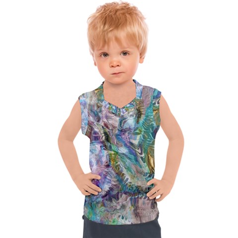 Flowing Patterns Kids  Sport Tank Top by kaleidomarblingart