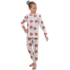Strawberries Pattern Design Kids  Long Sleeve Set  by Grandong