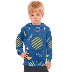 Flat Design Geometric Shapes Background Kids  Hooded Pullover by Grandong