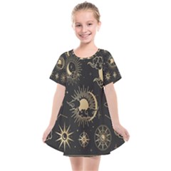 Star Colorful Christmas Abstract Art Kids  Smock Dress by Grandong