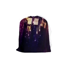 Tardis Regeneration Art Doctor Who Paint Purple Sci Fi Space Star Time Machine Drawstring Pouch (medium) by Cemarart