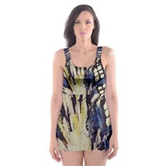 Tardis Doctor Who Pattern Skater Dress Swimsuit by Cemarart