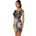 Tardis Doctor Who Pattern Fitted Knot Split End Bodycon Dress View2
