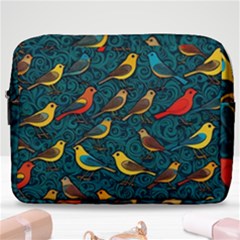 Bird Pattern Colorful Make Up Pouch (large) by Cemarart