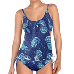 Cat Astronaut Space Suit Pattern Tankini Set by Cemarart