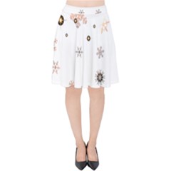 Golden-snowflake Velvet High Waist Skirt by saad11