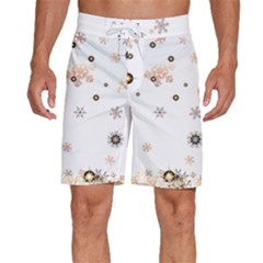 Golden-snowflake Men s Beach Shorts by saad11