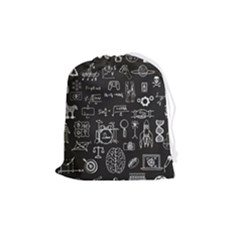 Doodle Art Chemistry Art Drawstring Pouch (medium) by Cemarart