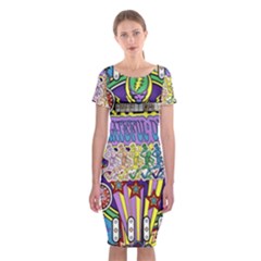 Grateful Dead Classic Short Sleeve Midi Dress by Cemarart