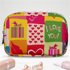 I Love You Doodle Make Up Pouch (small) by Cemarart