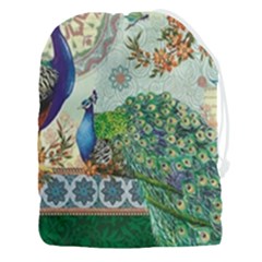 Royal Peacock Feather Art Fantasy Drawstring Pouch (3xl) by Cemarart