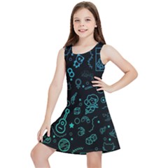 Cartoon, Halloween, Black, Dark Kids  Lightweight Sleeveless Dress by nateshop