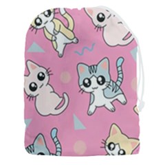 Cute Animal Little Cat Seamless Pattern Drawstring Pouch (3xl) by Cemarart