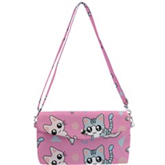 Cute Animal Little Cat Seamless Pattern Removable Strap Clutch Bag by Cemarart
