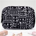 Dark Seamless Pattern With Houses Doodle House Monochrome Make Up Pouch (Small) View1
