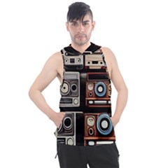 Retro Cameras Old Vintage Antique Men s Sleeveless Hoodie by Grandong