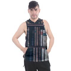 Aged Bookcase Books Bookshelves Men s Sleeveless Hoodie by Grandong