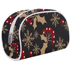 Christmas Pattern With Snowflakes Berries Make Up Case (medium) by Ndabl3x