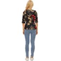 Christmas Pattern With Snowflakes Berries Lightweight Drawstring Hooded Top View4